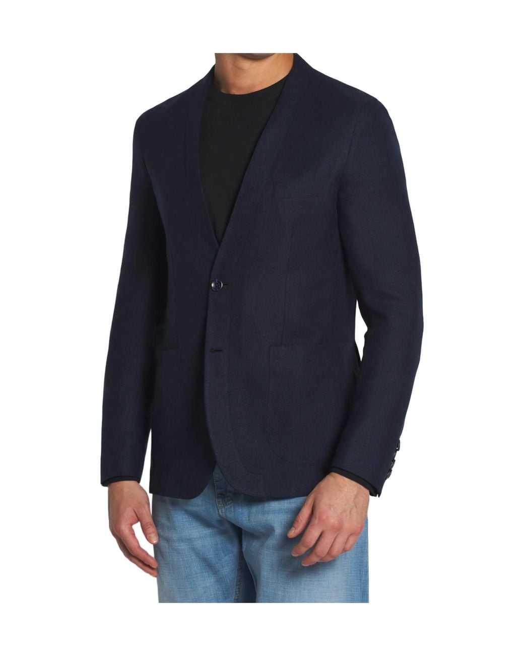 Brioni Blue Midnight Linen, Wool And Silk Jardigan for men