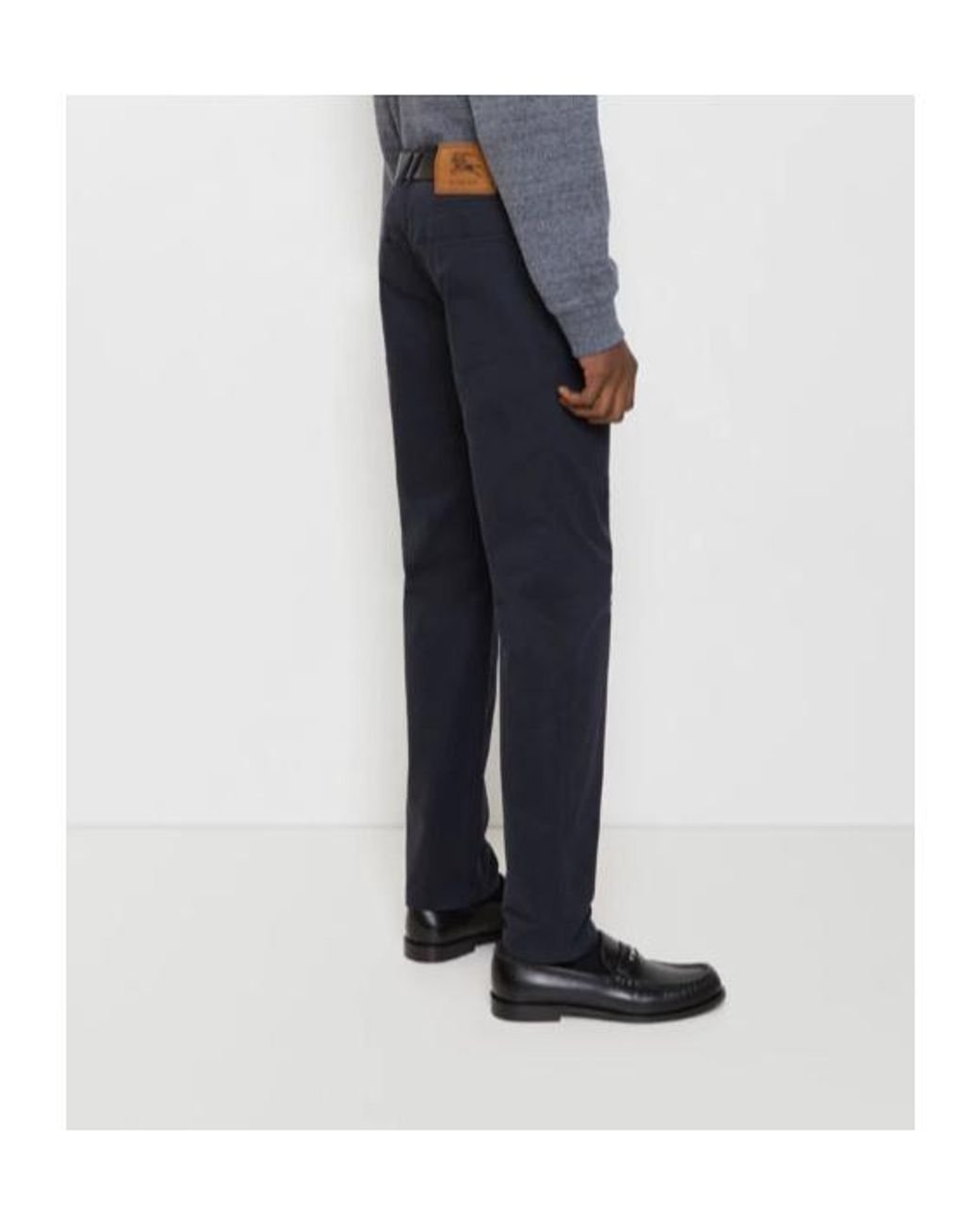 Burberry Blue Fred Logo-Patch Trousers for men