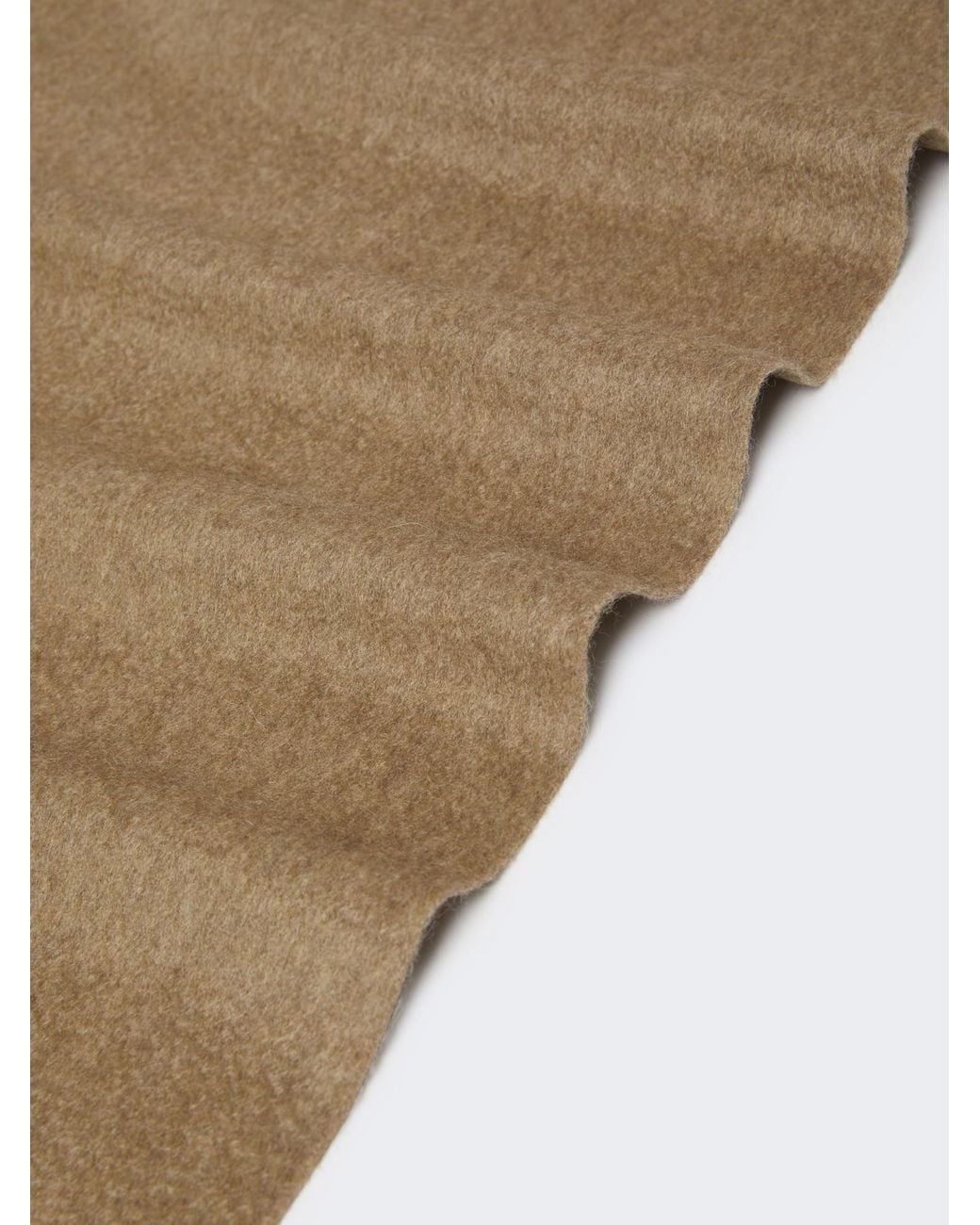 Max Mara Natural Logo Embroidered Fringed Edge Scarf