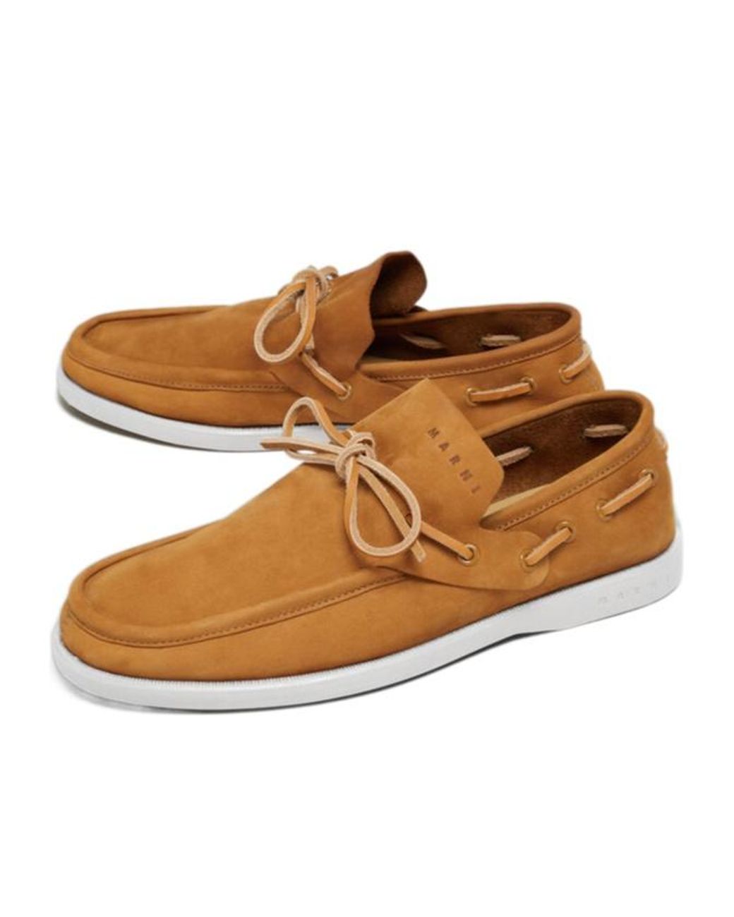 Marni Brown Round-Toe Lace-Up Loafers