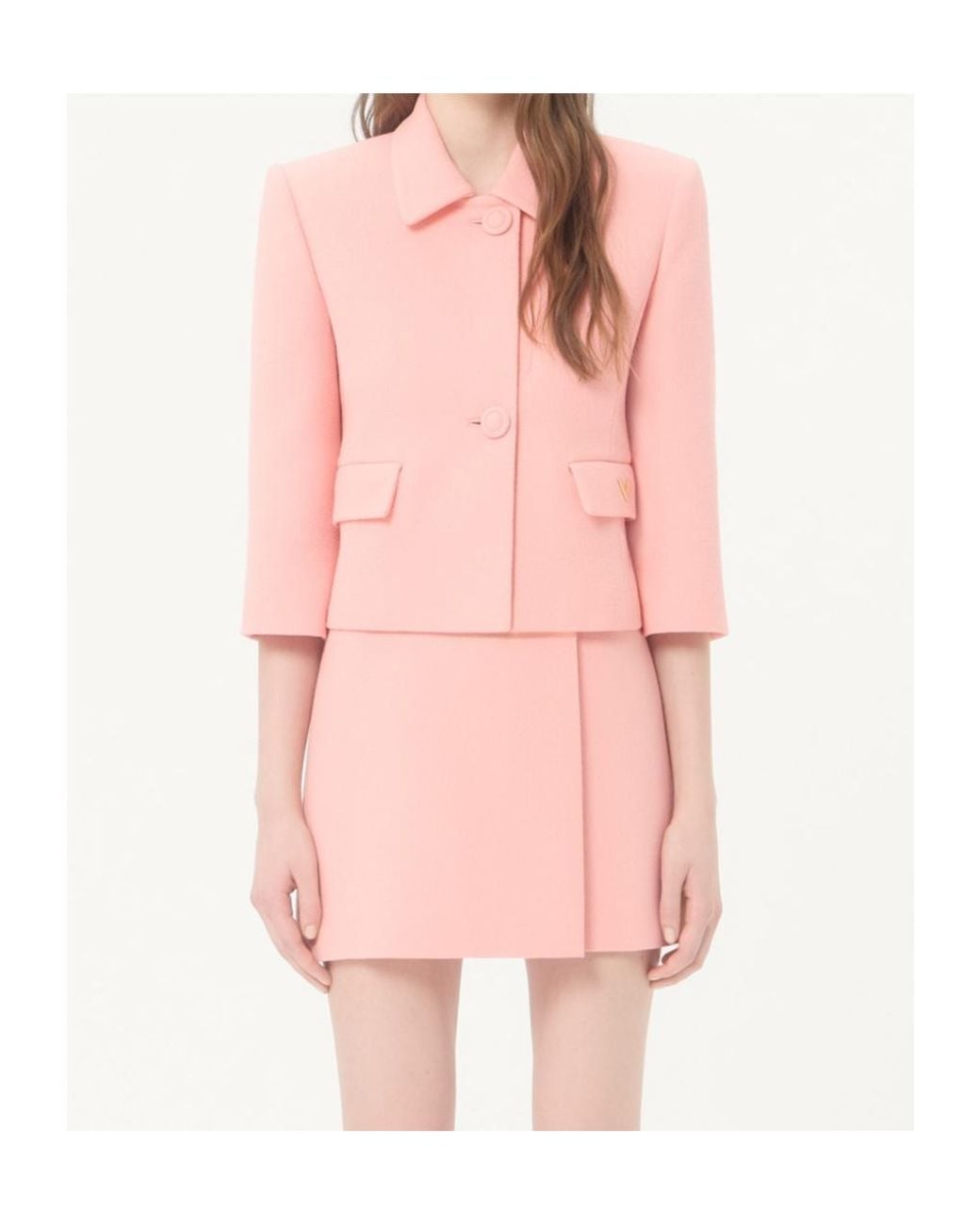 Valentino Pink Wool Crepe Jacket