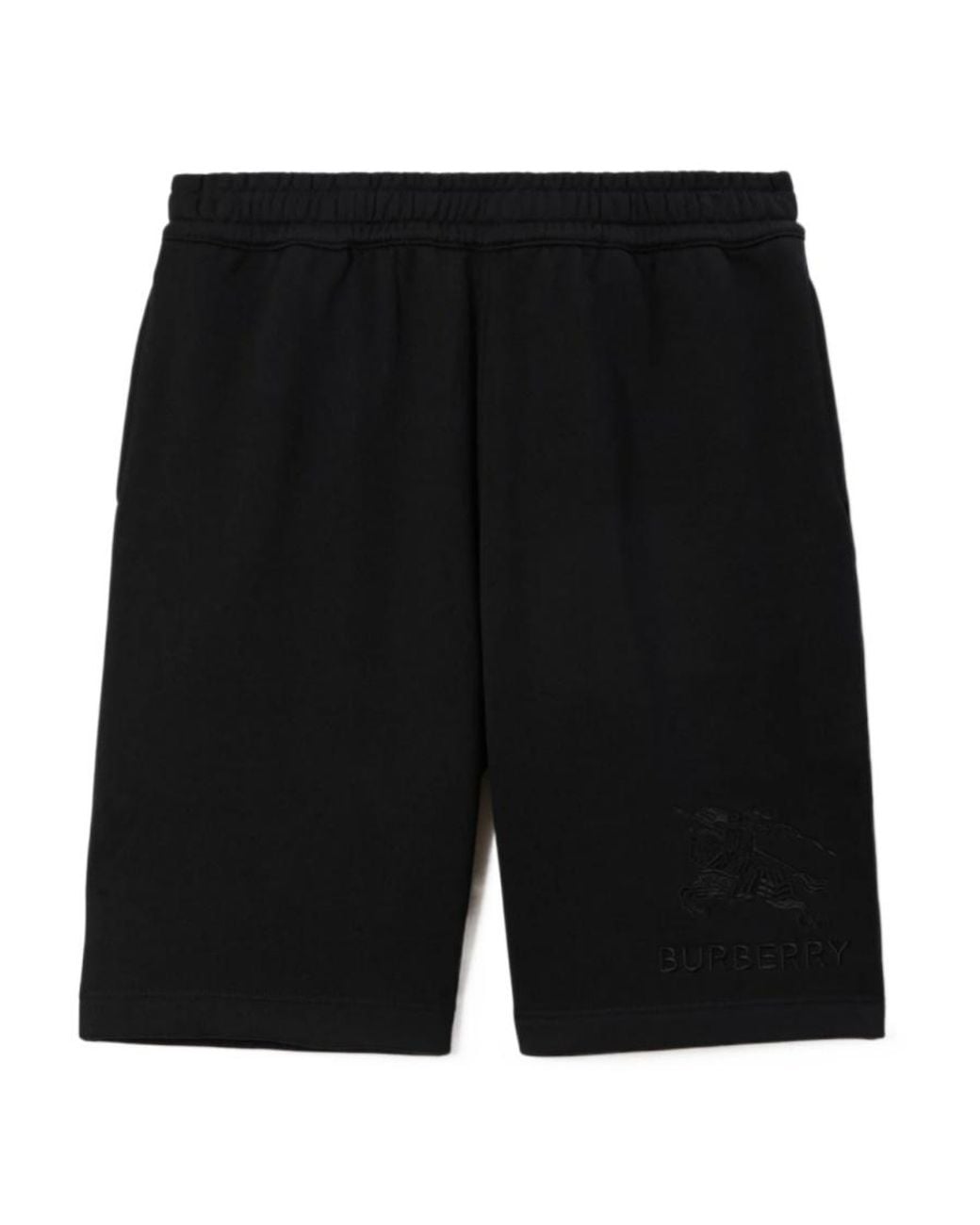 Burberry Black Logo Embroidered Track Shorts for men
