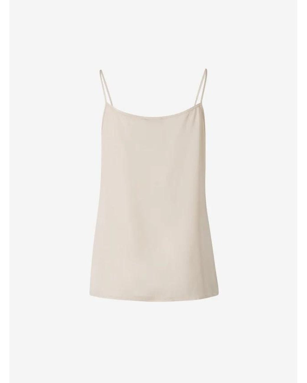 Peserico Natural Satin Square-Neck Top