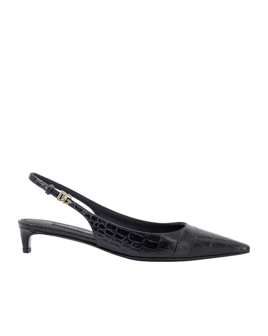 Dolce & Gabbana Multicolor Logo Appliqué Pointed-Toe Slingback Pumps