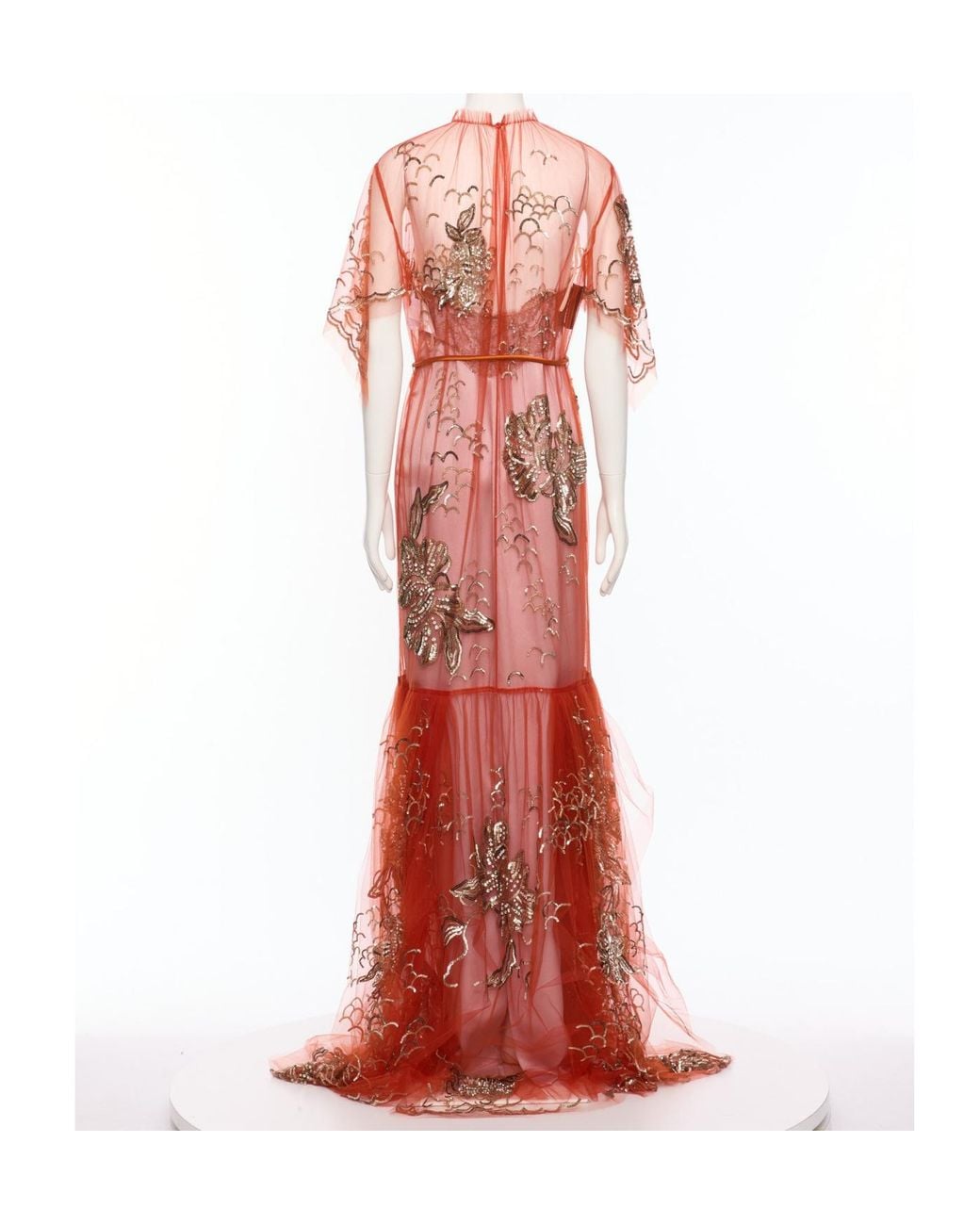 Valentino Red Short-Sleeved Dress