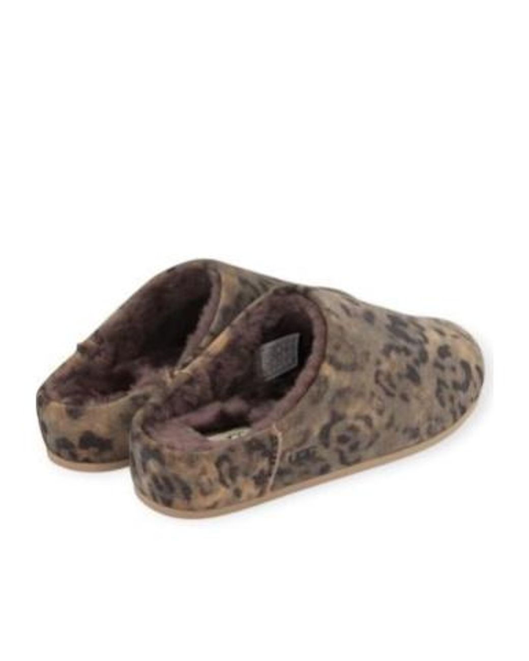 Ugg Brown Elea Leopard-Printed Shearling Slip-On Slippers
