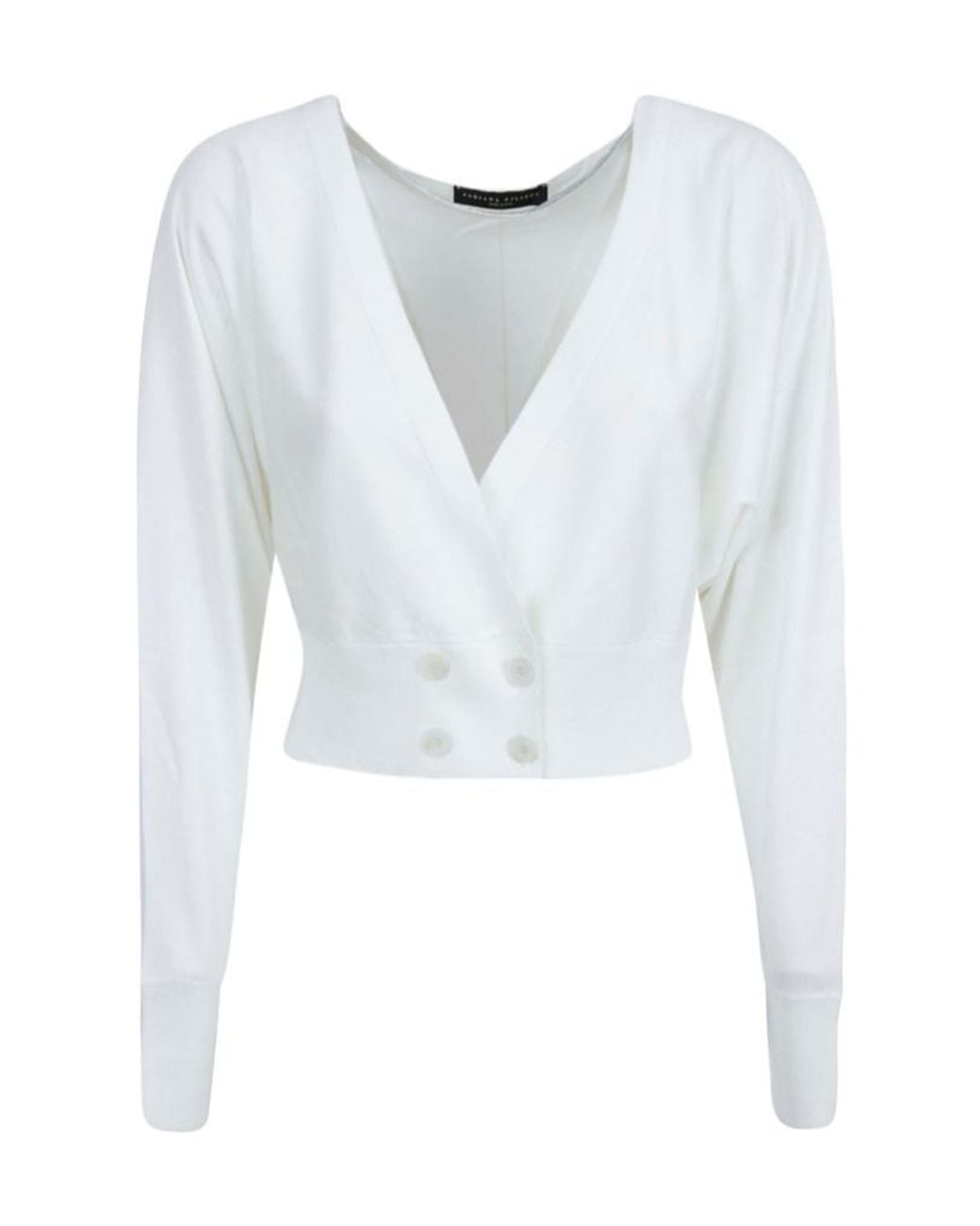 Fabiana Filippi Blue Double-Breasted Wrap Top