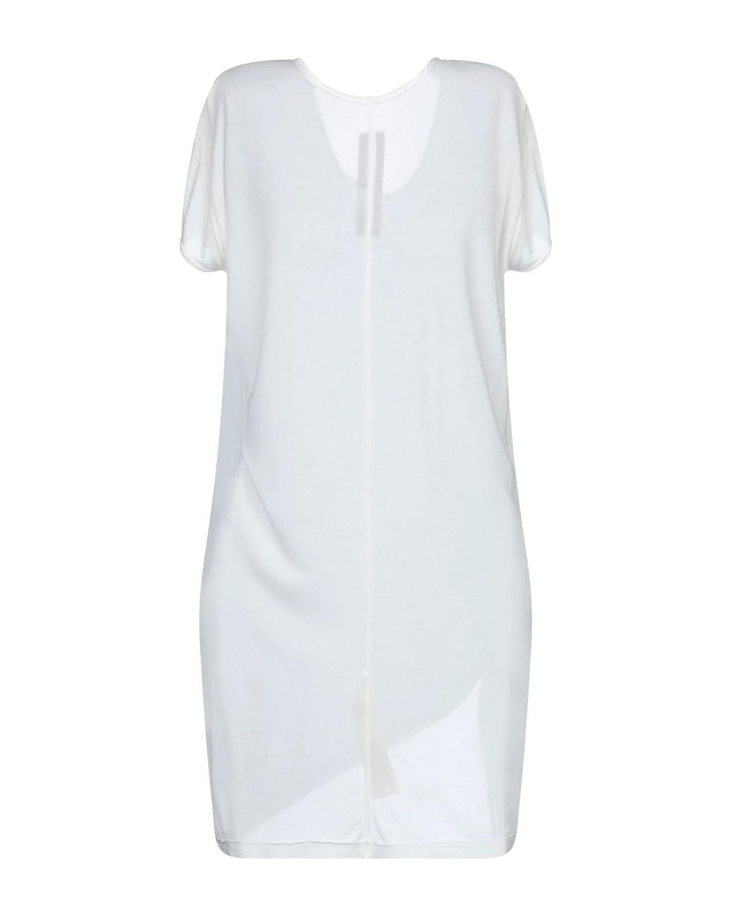 Rick Owens White Short-Sleeved Crew Neck Dress