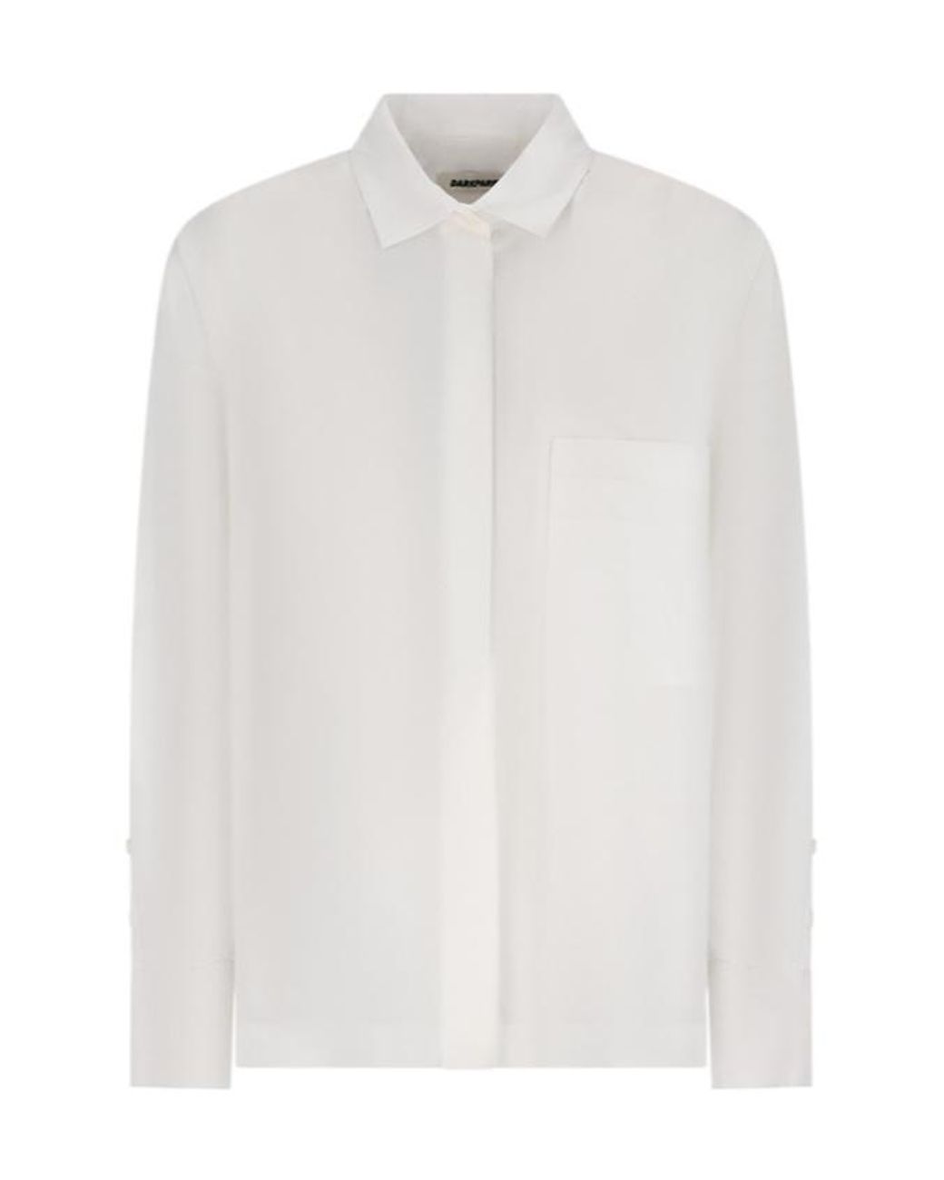 DARKPARK White Long Sleeve Concealed Fastened Shirt