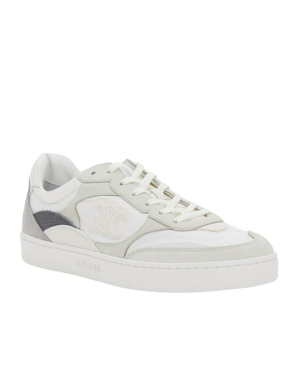 Céline White Lace-Up Low-Top Sneakers
