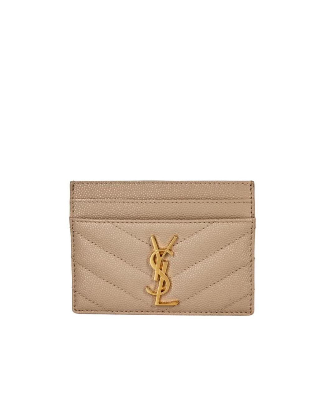 Saint Laurent Natural Cassandre Mattelassé Card Holder