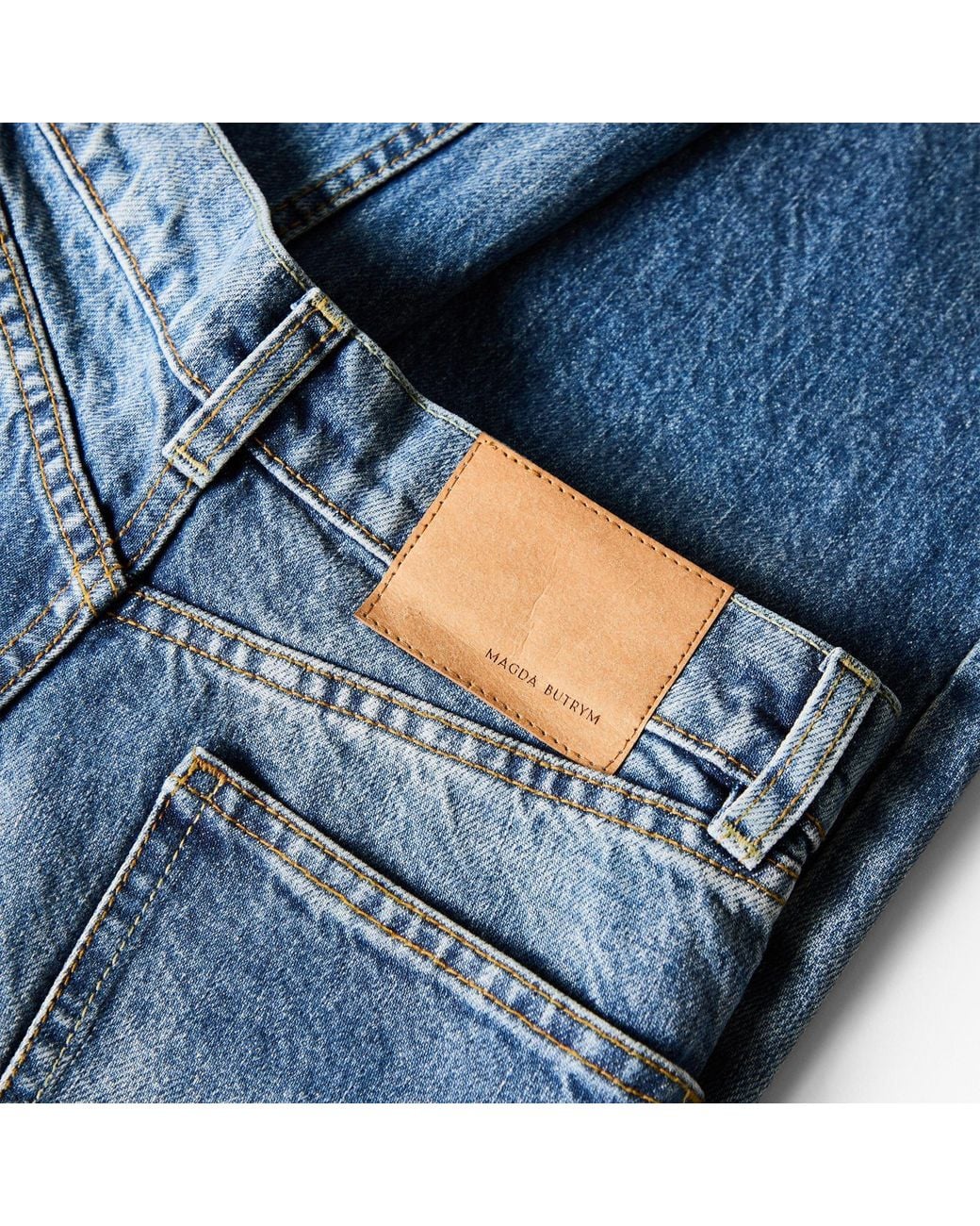 Magda Butrym Blue High-Rise Boyfriend Jeans