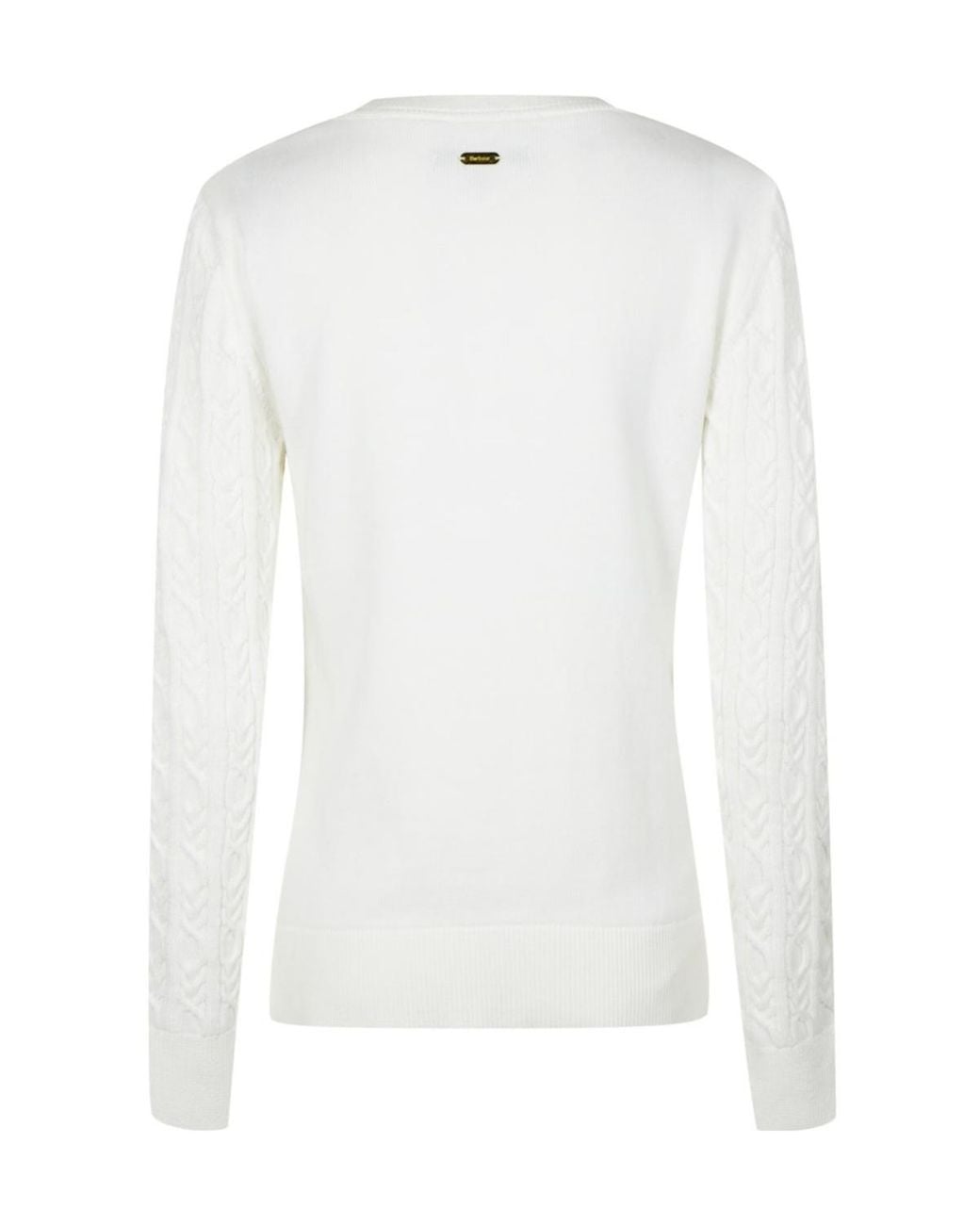 Barbour White Hampton V-Neck Knit