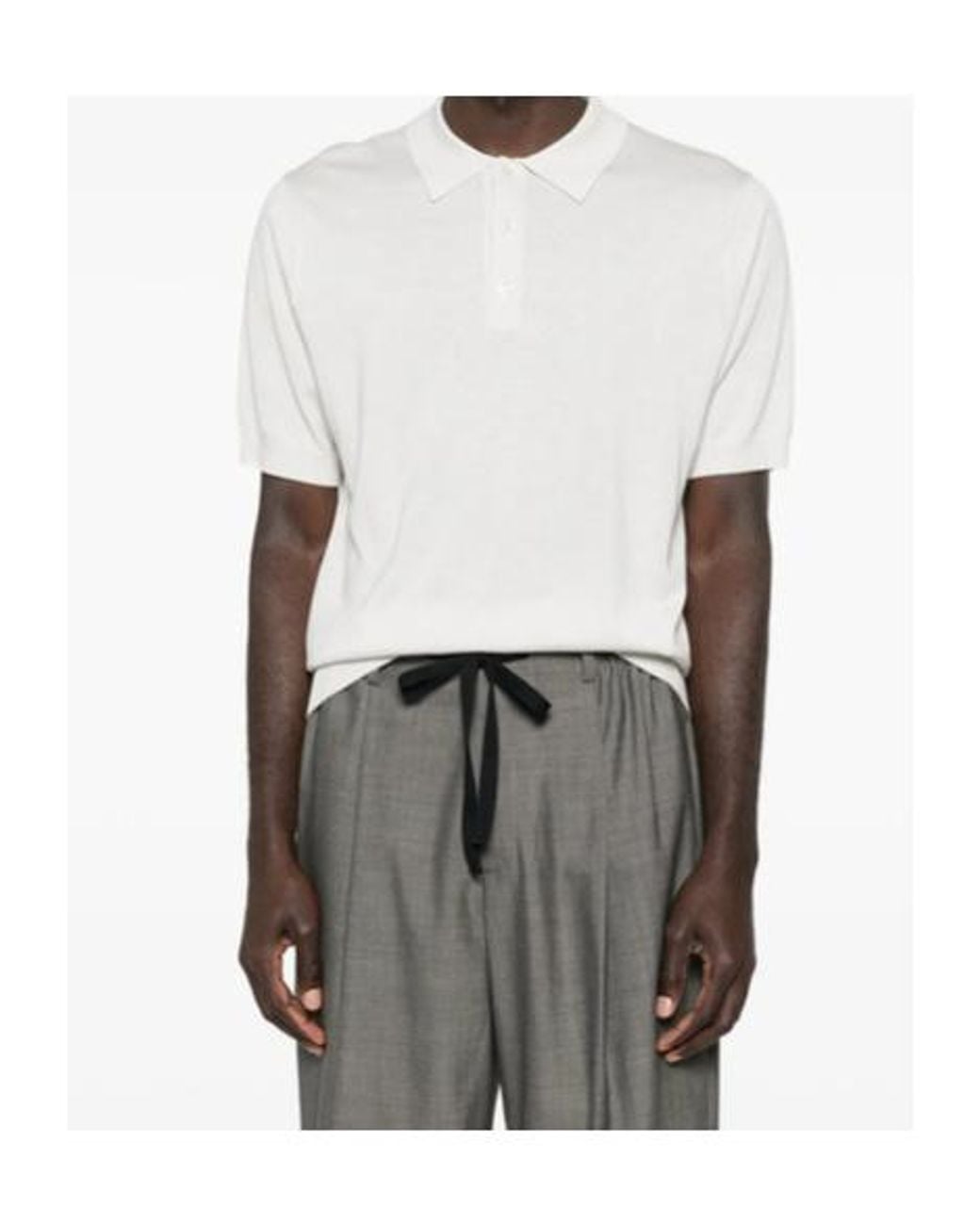 Studio Nicholson White Short-Sleeved Polo Shirt for men