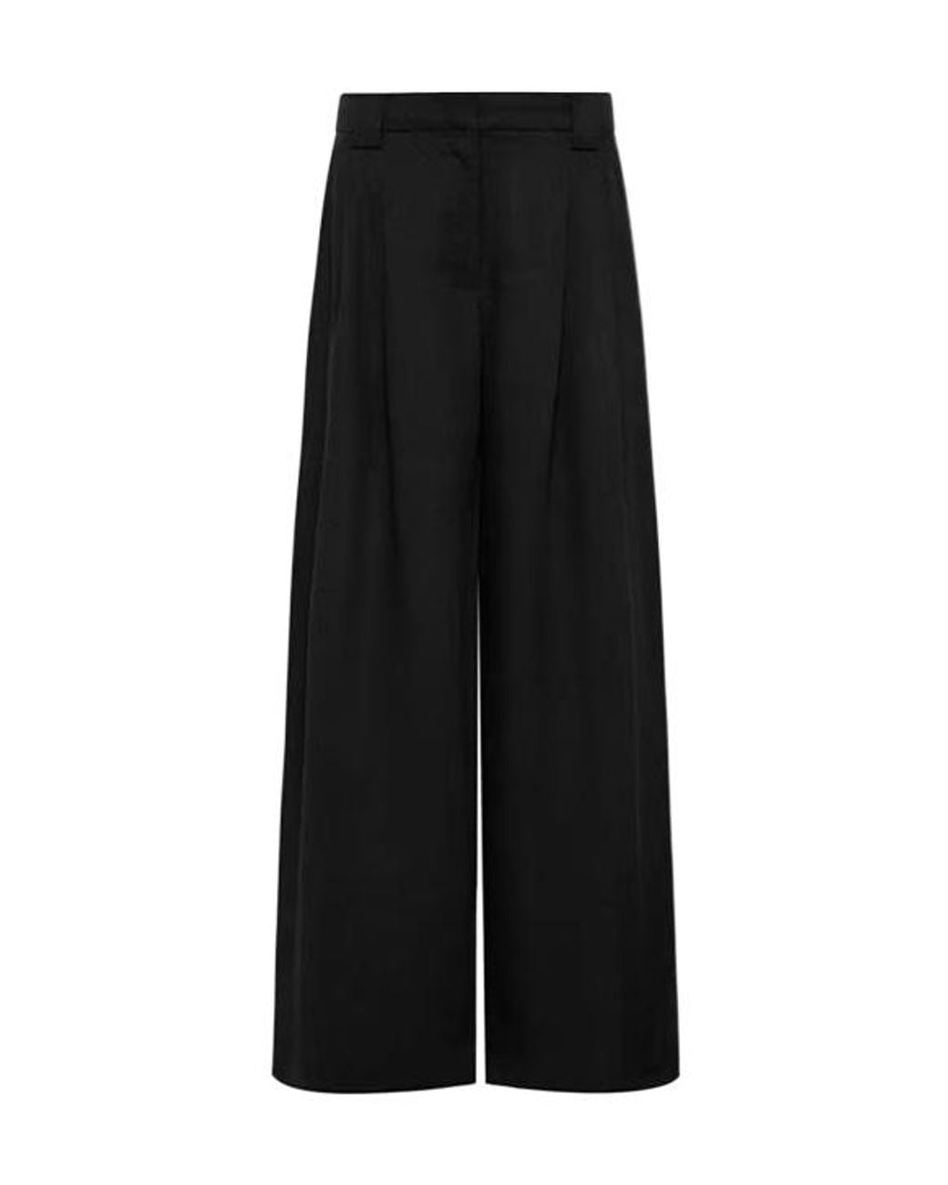 St. Agni Black Wide Leg Pleat Pants