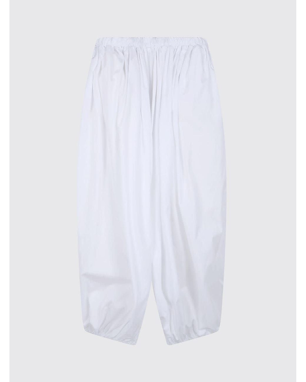 Comme des Garçons White Comme Des Garçons Sleeveless Gathered Blouse