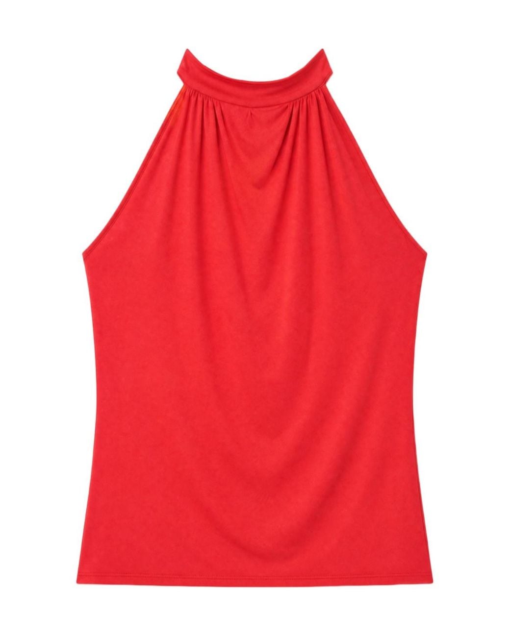 Amomento Red Jersey Halter Neck Top