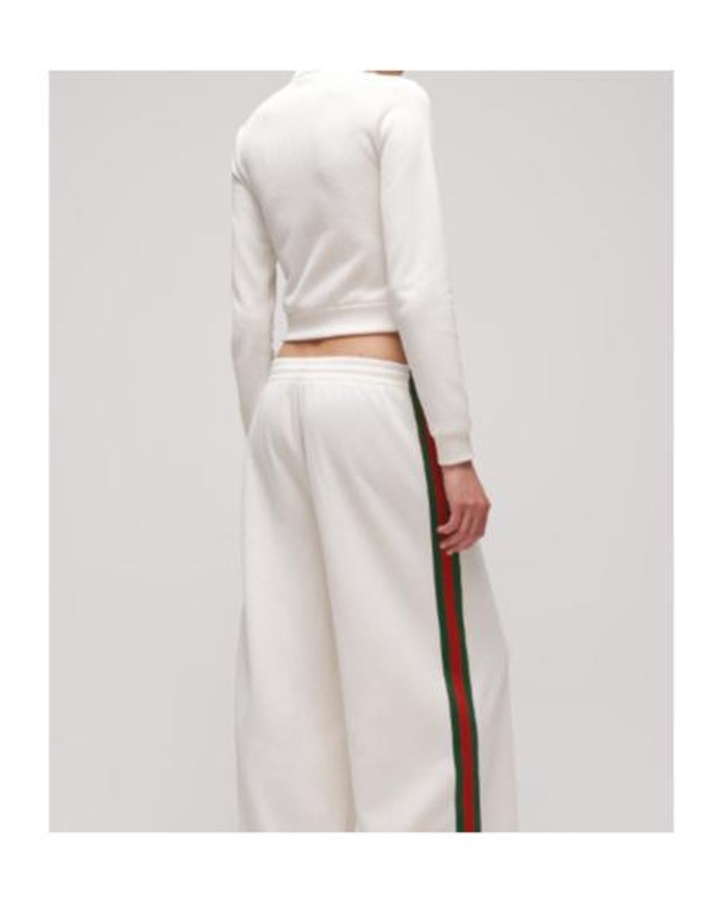 Gucci White Zip-Up Ribbed Sweatshirt
