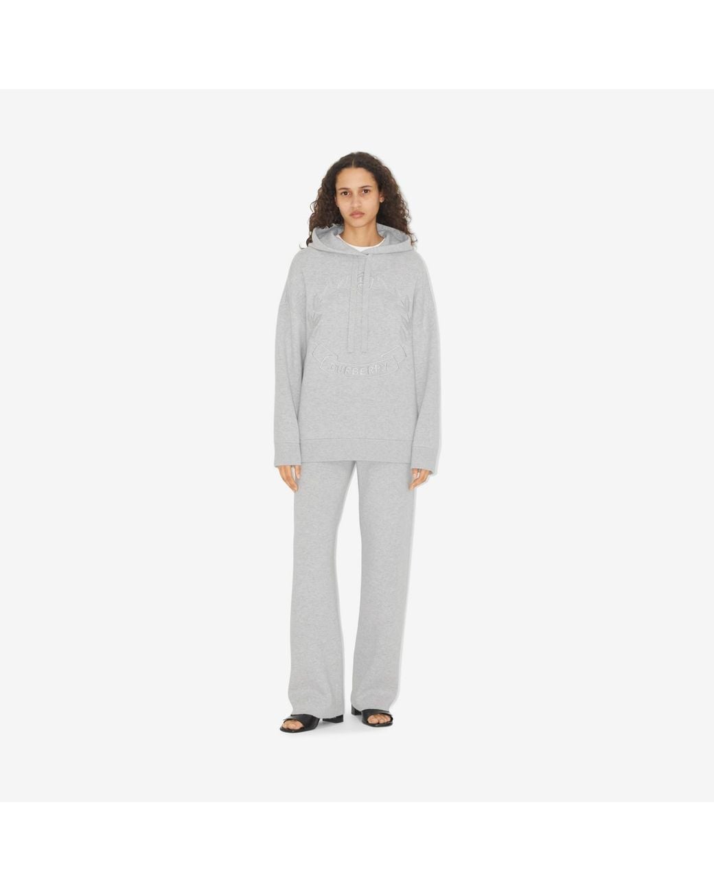 Burberry Gray Oak Leaf Crest Oversized Hoodie