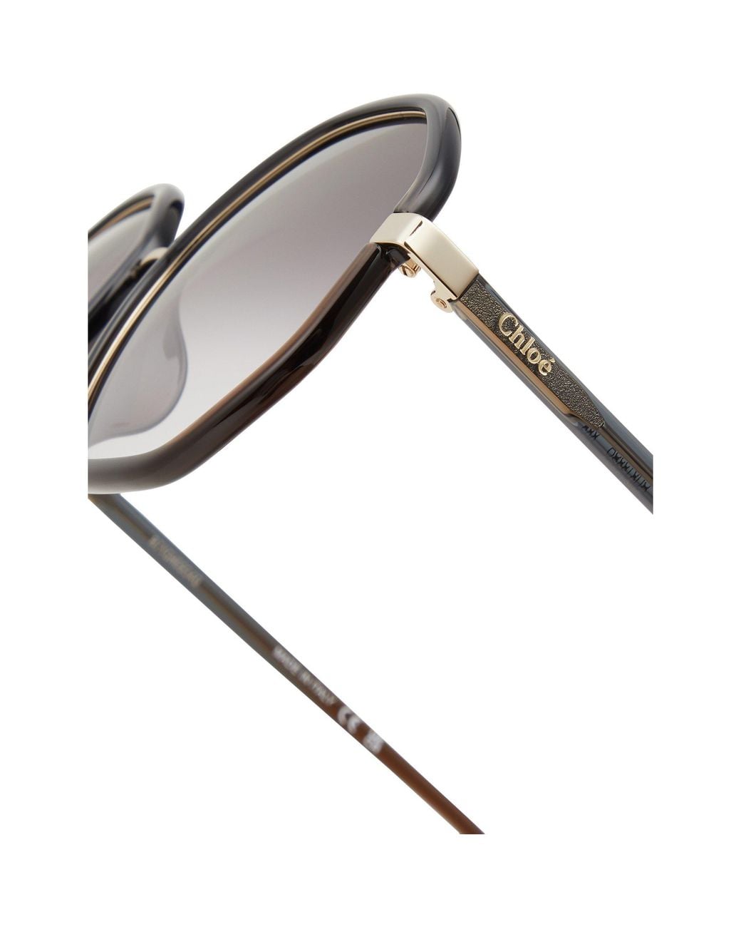 Chloé Metallic Polygonal Gradient Lens Sunglasses