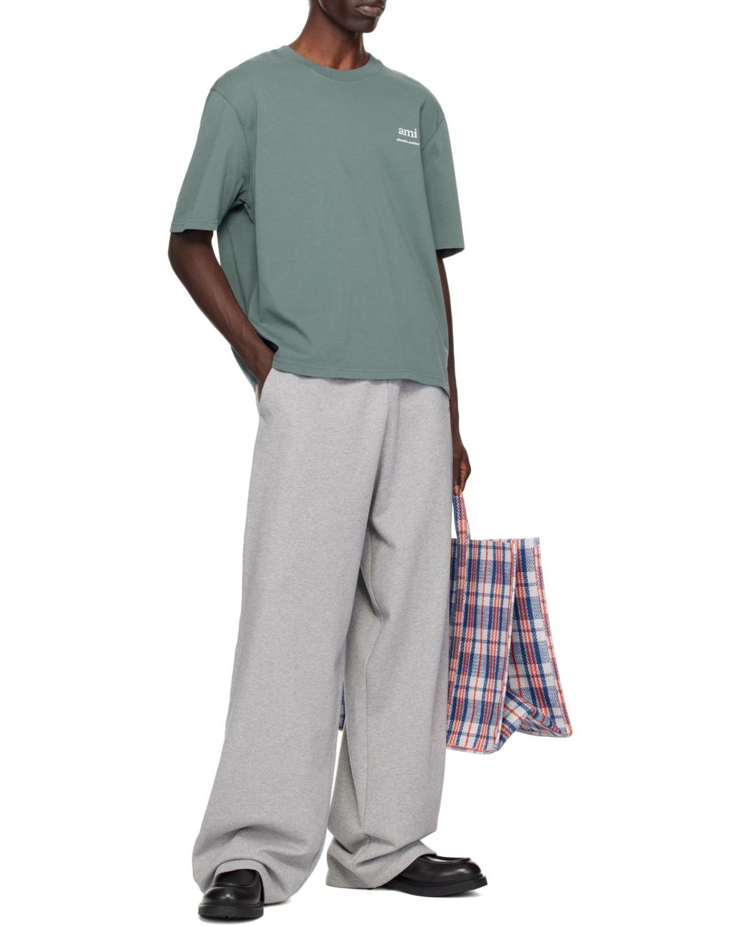 AMI Green Boxy Tshirt Ami for men