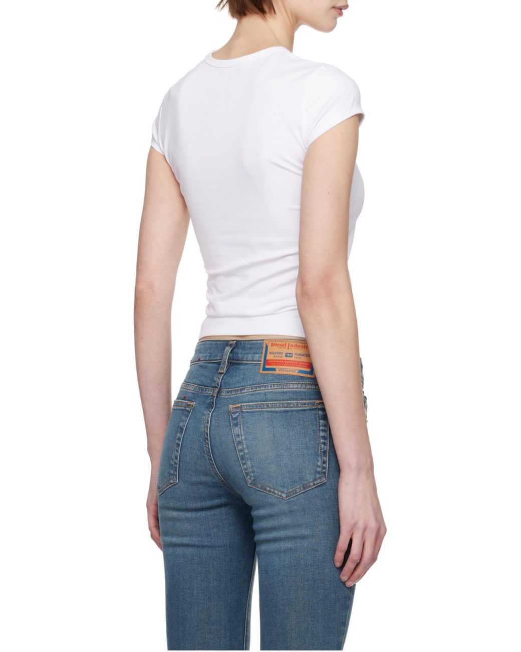 DIESEL White T-Angie Cut-Out T-Shirt