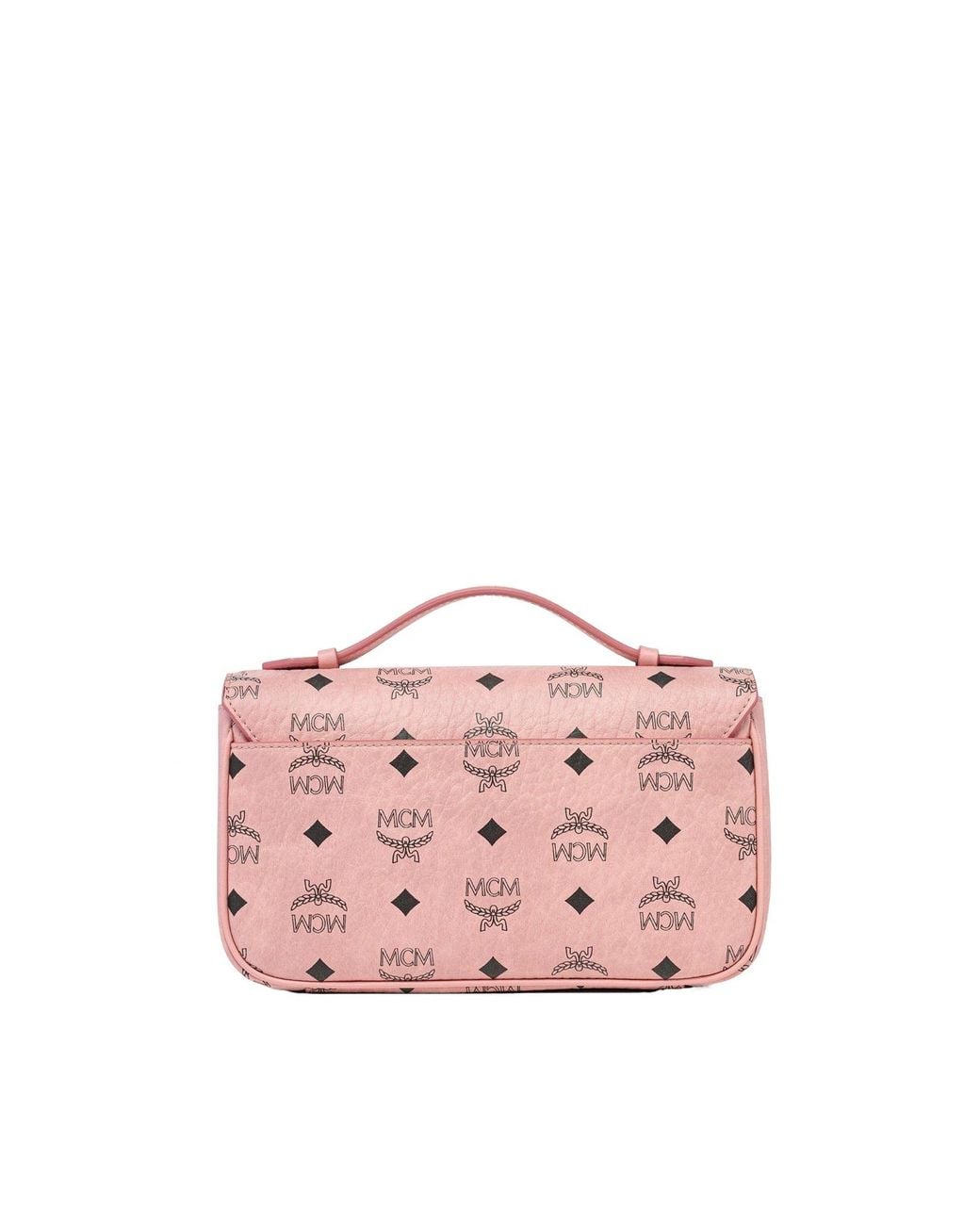 MCM Pink Monogram Flap Crossbody Bag