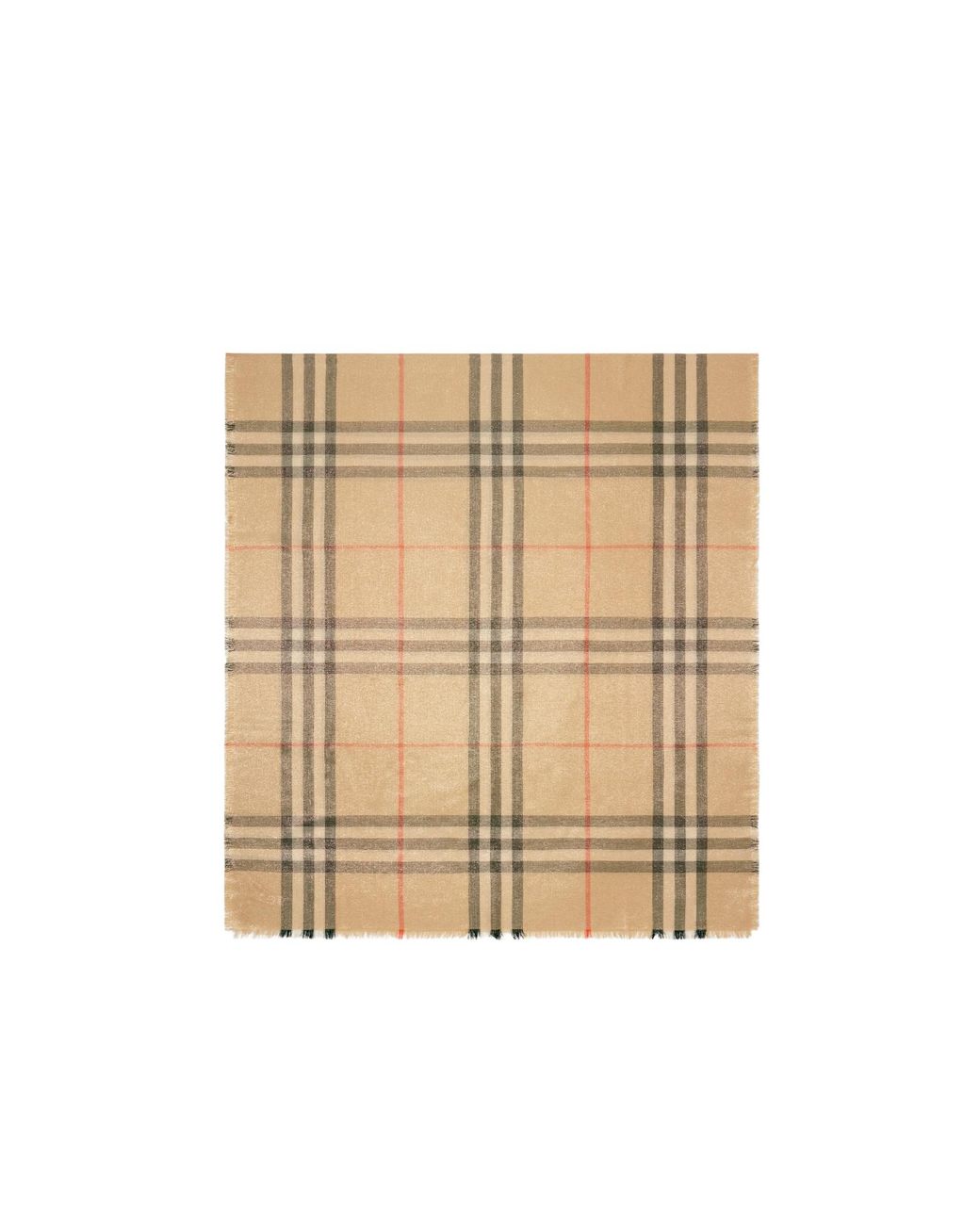 Burberry Natural Checked Frayed-Edge Scarf for men