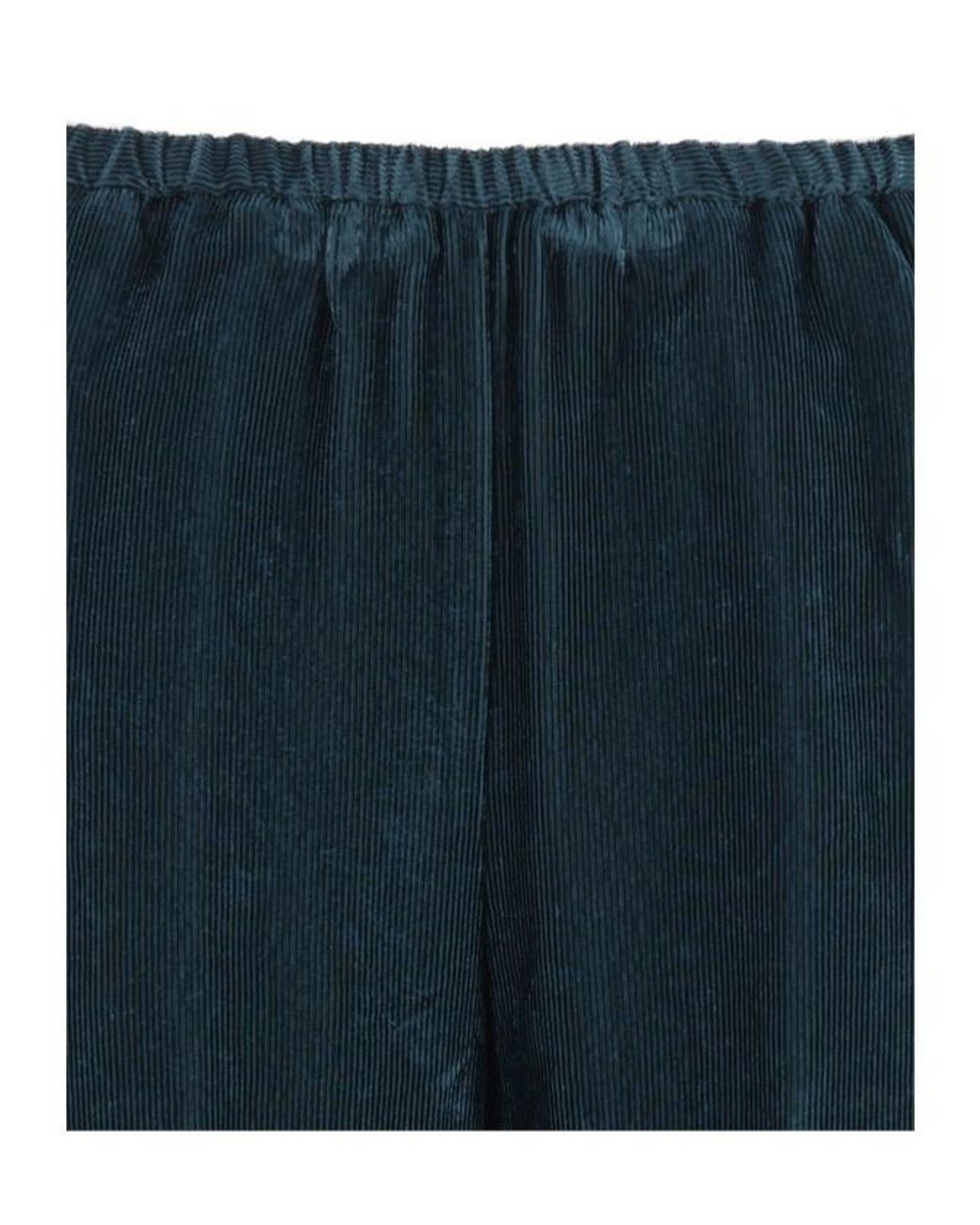 Forte_forte Blue Ribbed Velvet Pull-On Pants