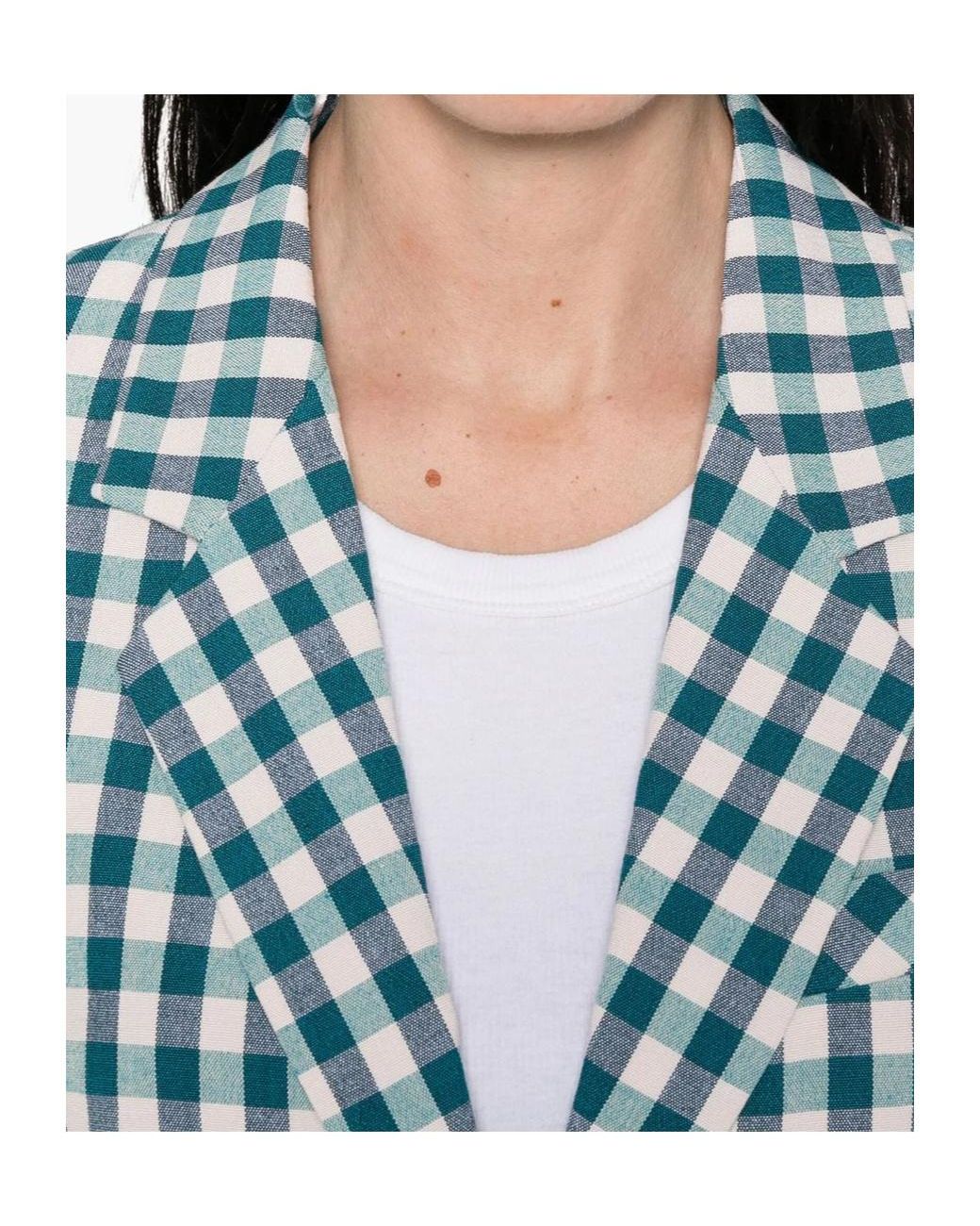 Forte_forte Blue Cotton Gingham Oversized Jacket