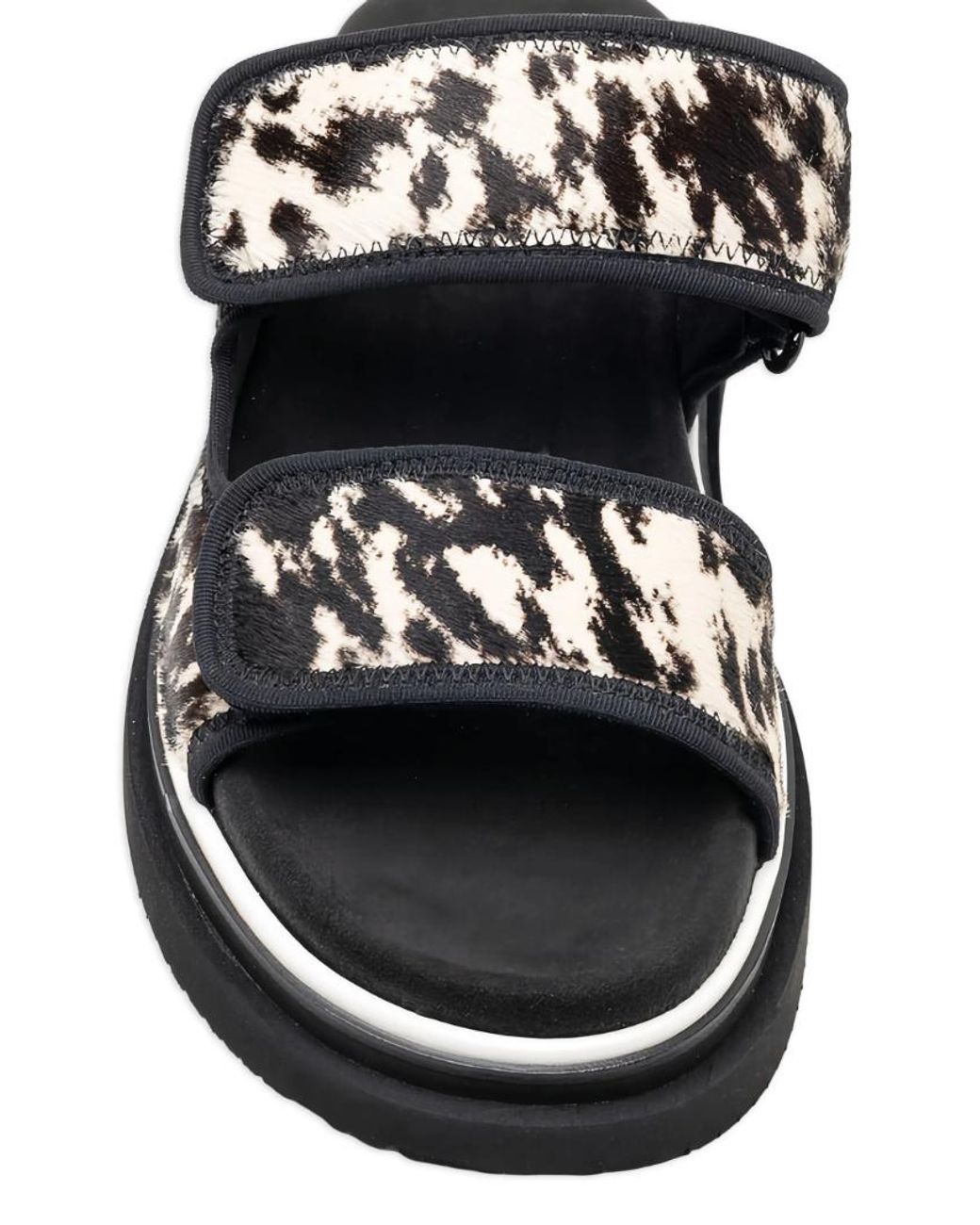 Hogan Black Double-Strap Flat Sandals
