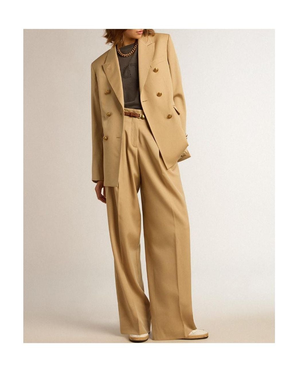Golden Goose Deluxe Brand Natural Double-Breasted Tailored Blazer