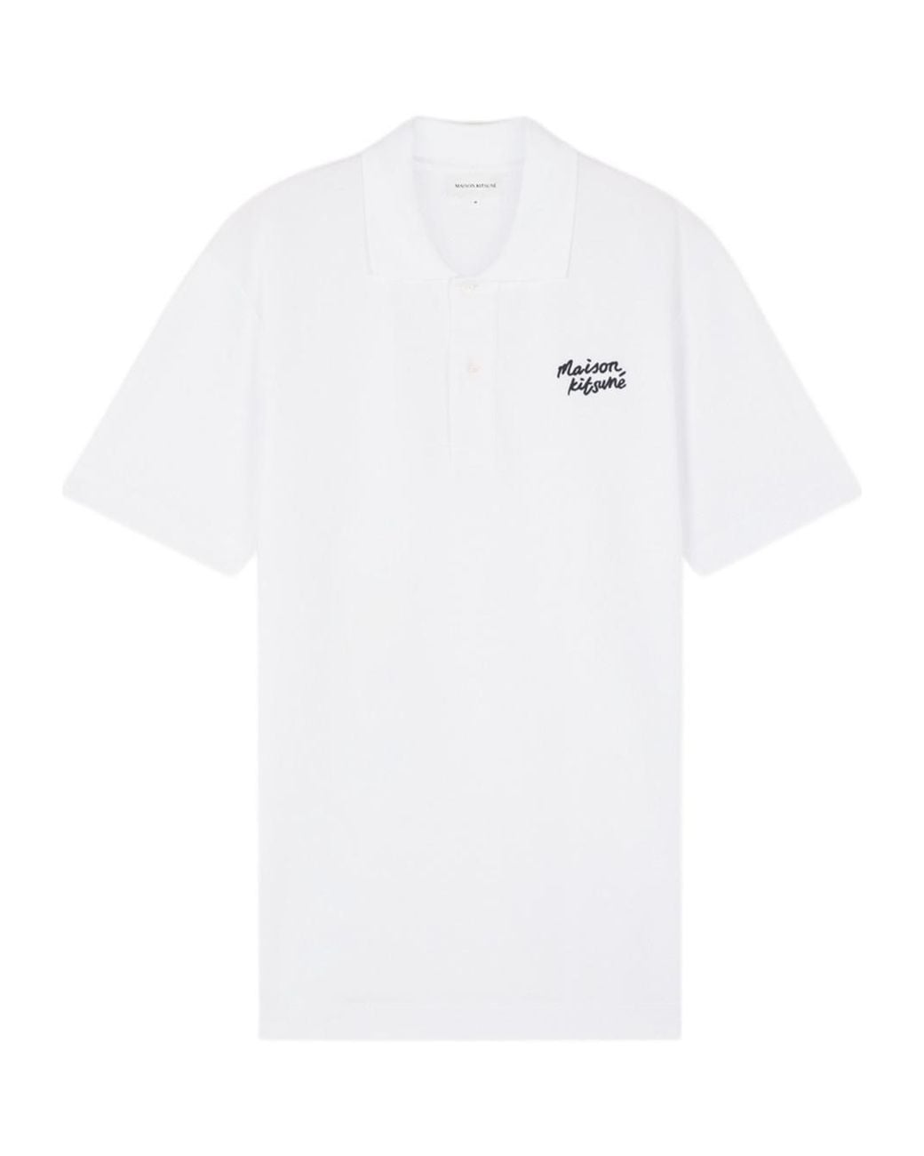 Maison Kitsuné White Maison Kitsuné Handwriting Comfort Polo Shirt for men