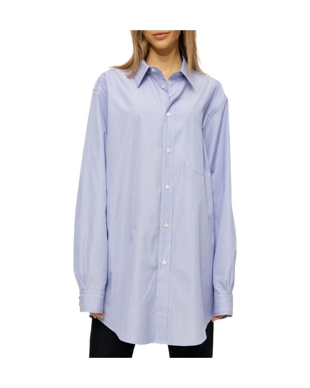 Maison Margiela White Long-Sleeved Buttoned Shirt