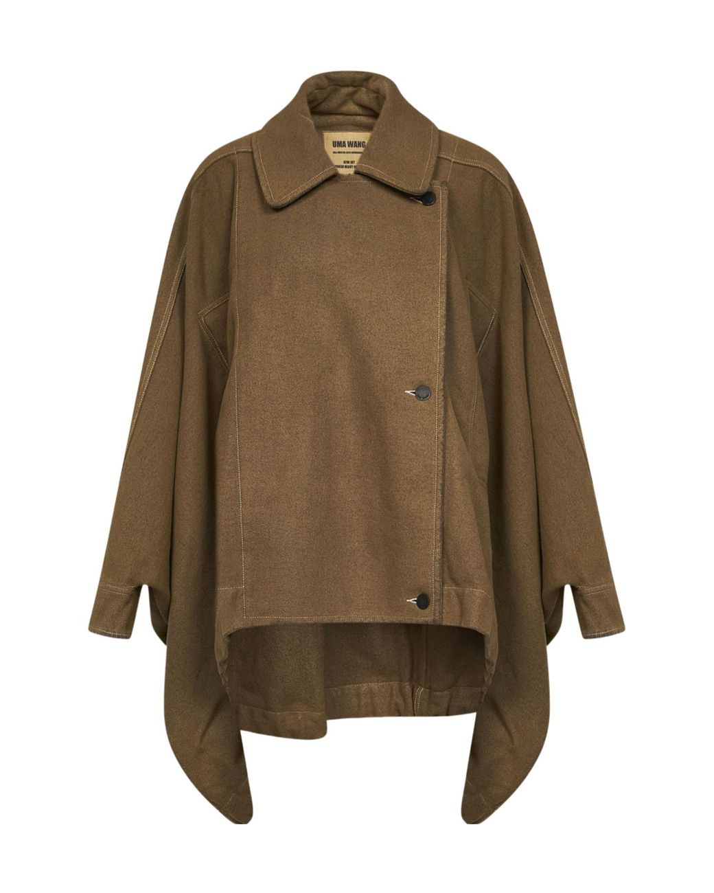 Uma Wang Brown Long-Sleeved Oversized Coat