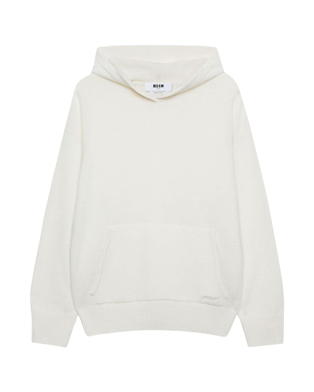 MSGM White Embroidered-Logo Sweatshirt