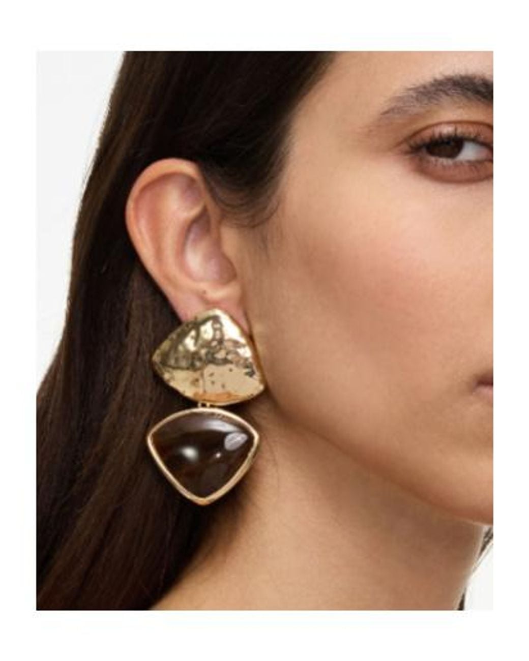 Self-Portrait Metallic Speckled Enamel Stud Earrings