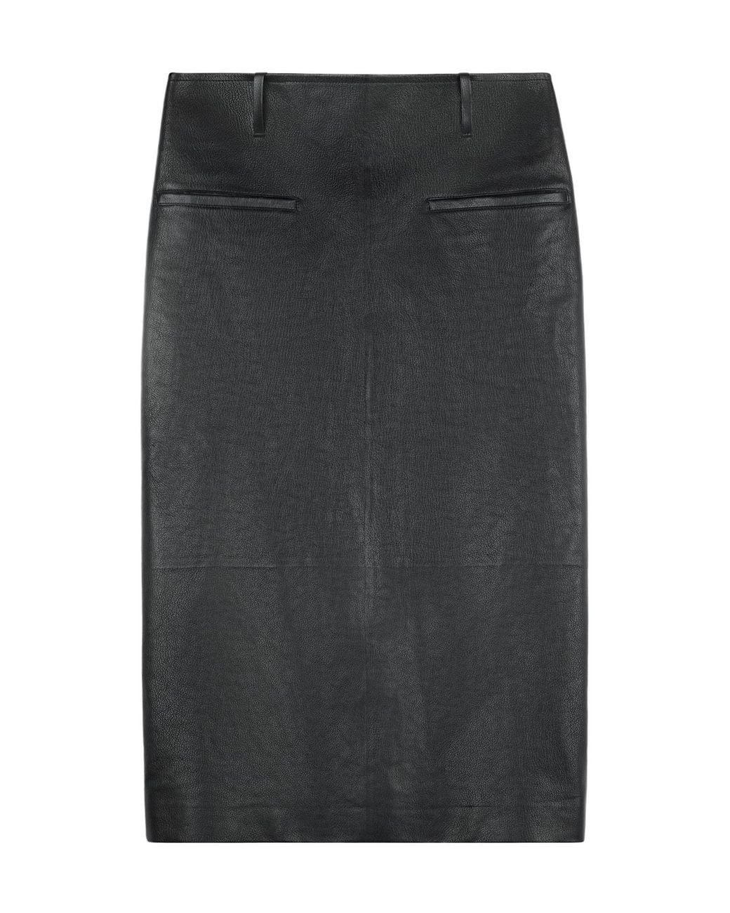 Tod's Black Midi Leather Skirt