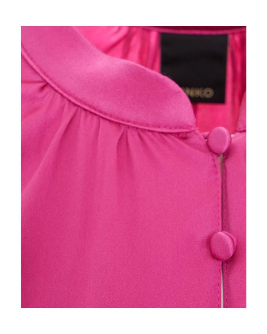 Pinko Pink Satin Button-Up Sleeveless Blouse