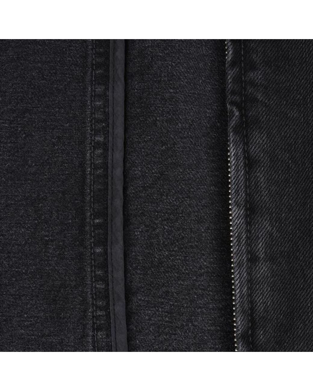 AMI Black Ami Zip-Up Denim Jacket for men