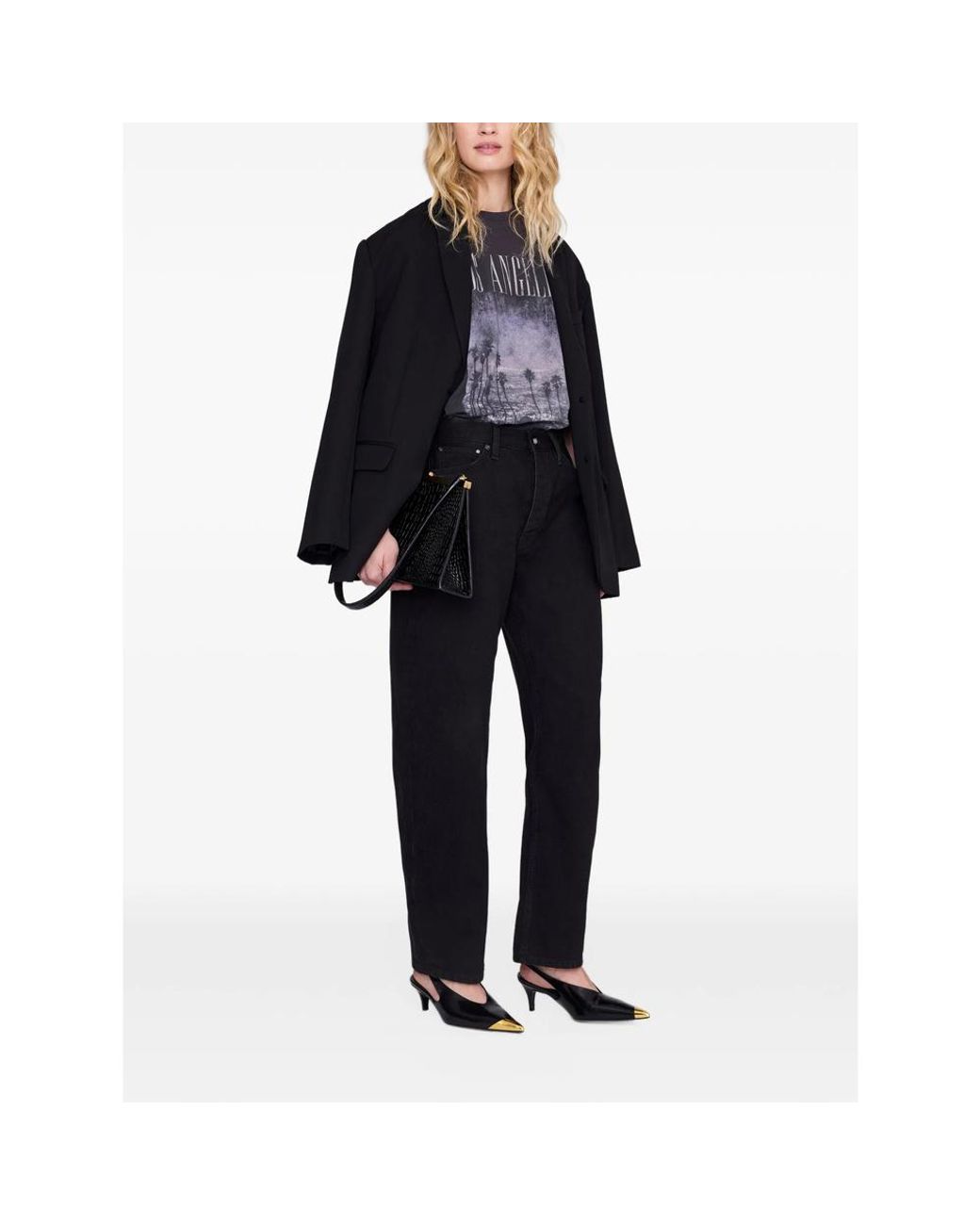 Anine Bing Blue Cade Tee Los Angeles