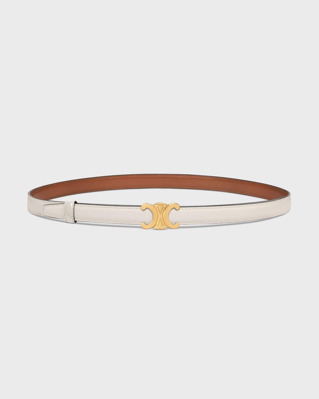 Céline White Triomphe Buckle 18 Mm Reversible Belt