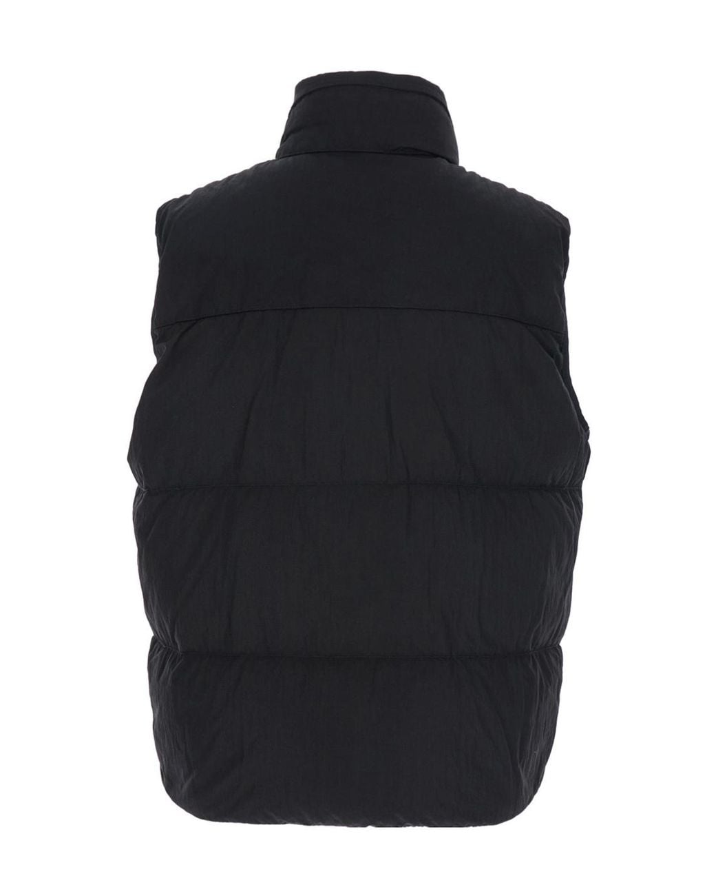 C P Company Black Eco-Chrome R Quilted Vest for men