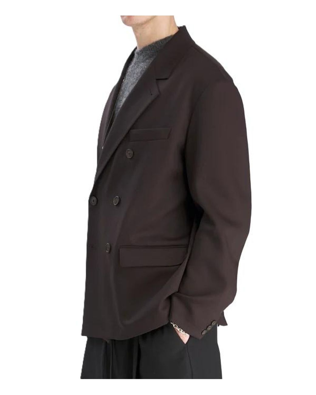 Barena Gray Double Breasted Long Sleeved Jacket for men