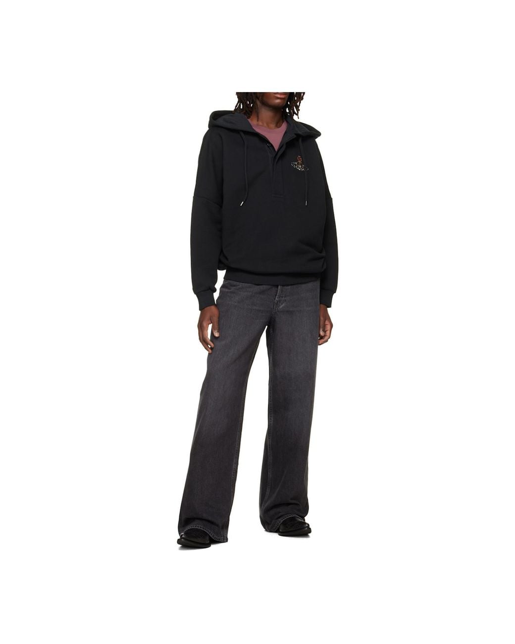 Vivienne Westwood Black Batwing Logo Hoodie for men