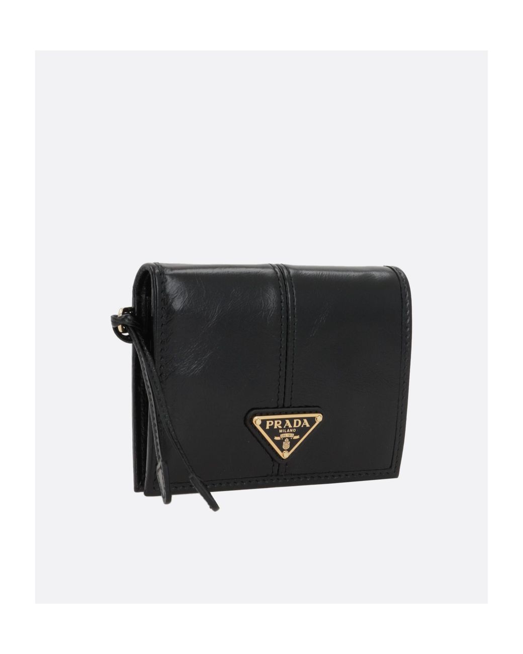 Prada Black Triangle-Logo Bi-Fold Wallet