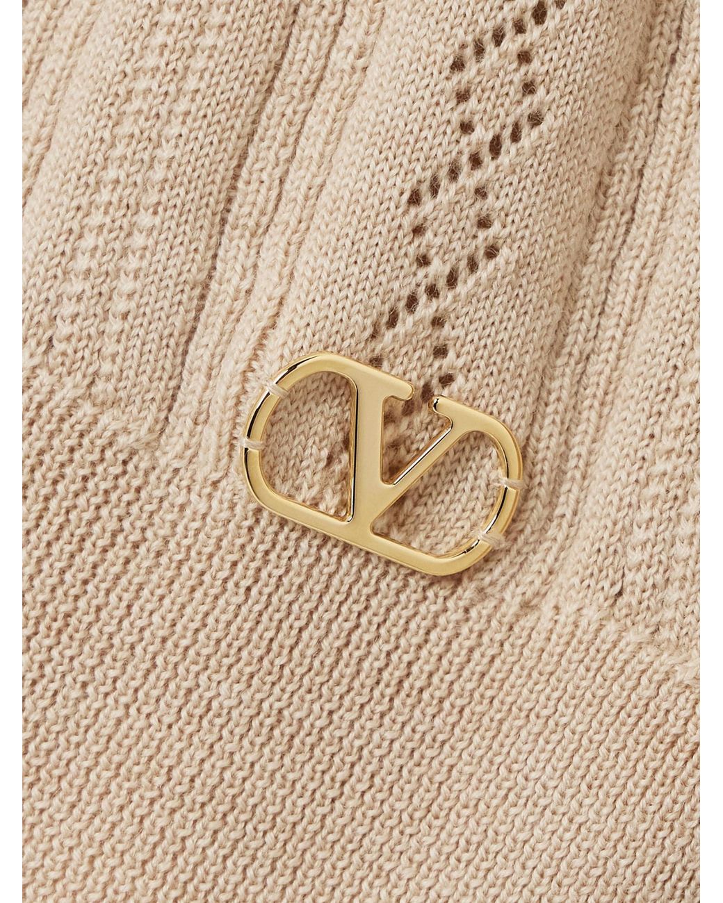 Valentino Natural Logo Plaque Crewneck Jumper