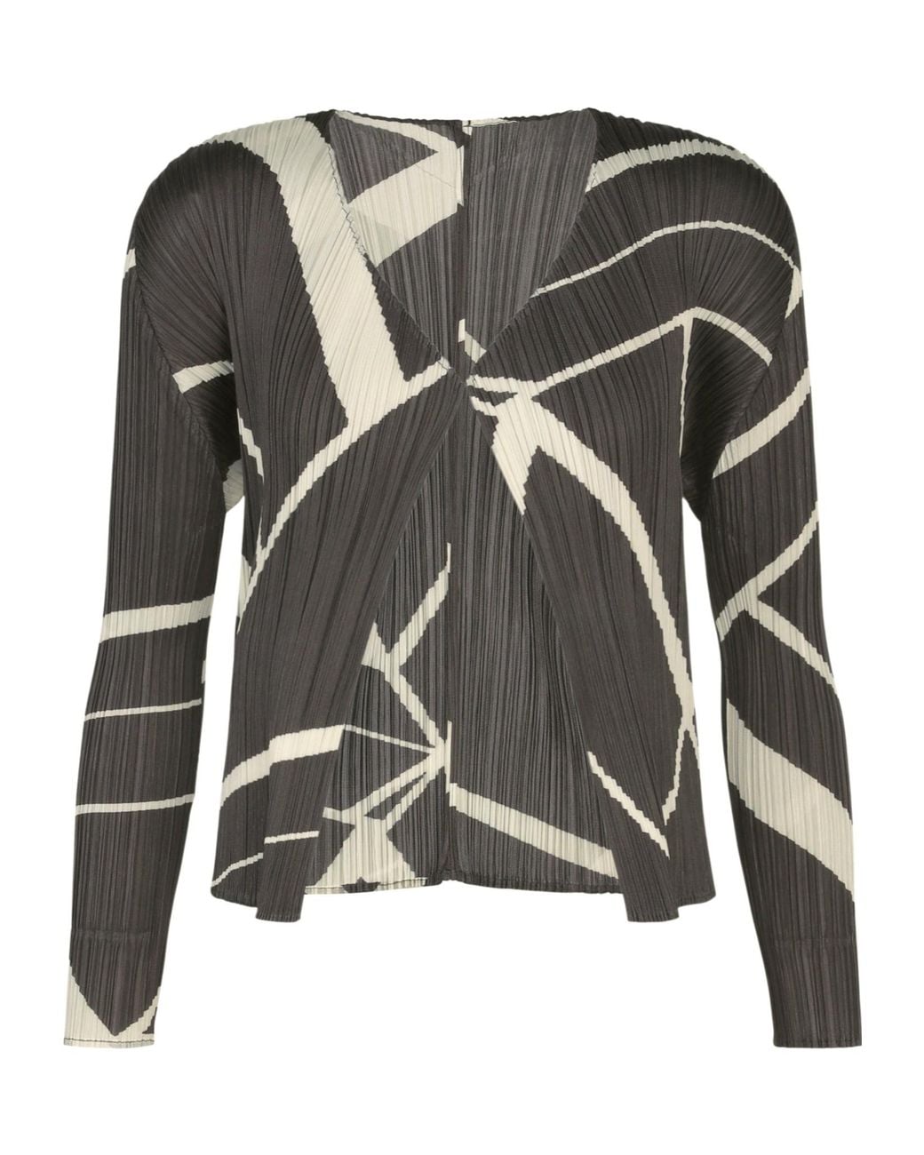 Pleats Please Issey Miyake Gray Pleats Please Issey Miyake Fold Line Cardigan