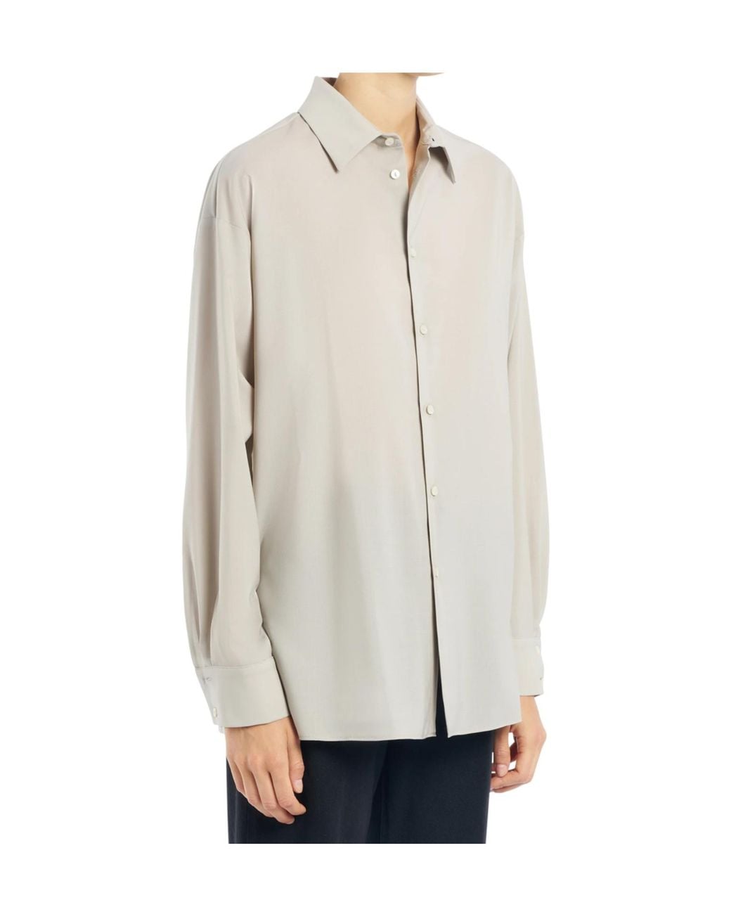 Dondup White Pleated Buttoned Shirt