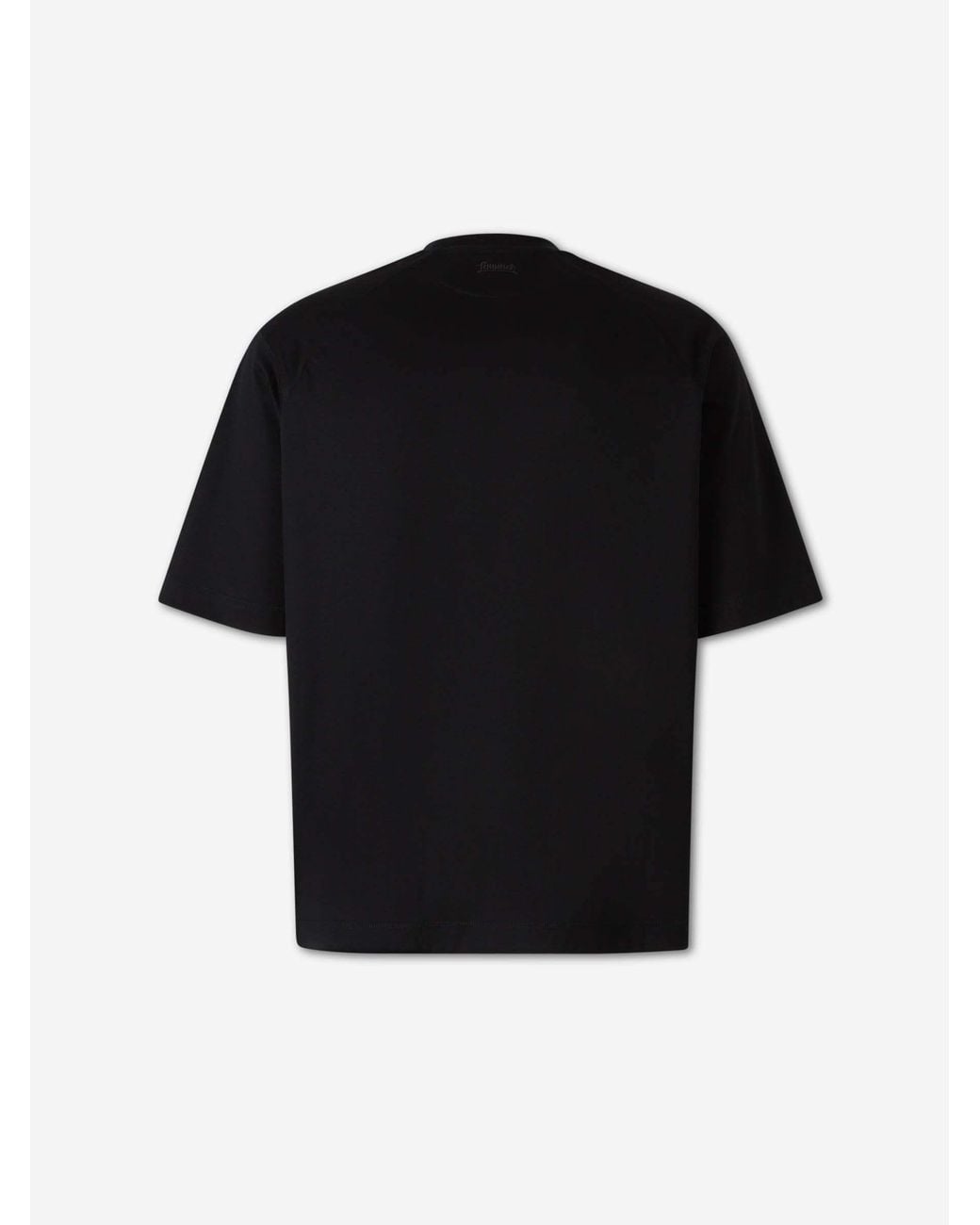 Herno Black Mercerised Cotton T-Shirt for men